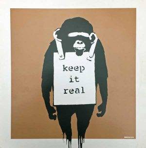 Banksy - Keep it real (bronze green, 2008)