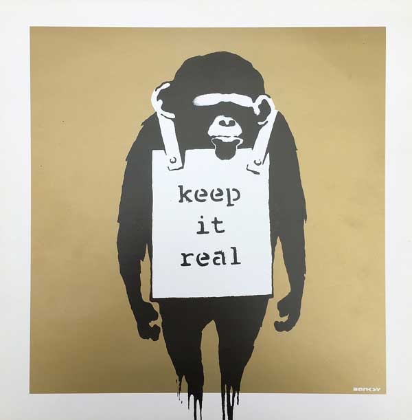 Banksy - Keep it real (gold, 2008)