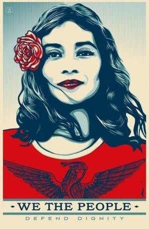 Shepard Fairey - We the people defend dignity (2017)