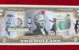 Banksy - Two Dollar (detail view)