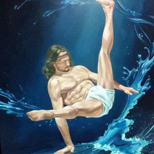 Cosmo Sarson - Breakdancing Jesus on Water (Blau)