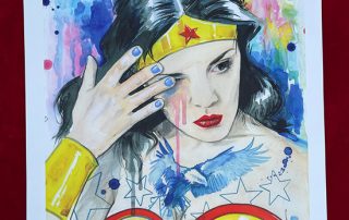 Lora Zombie - Wonder Woman - on wall